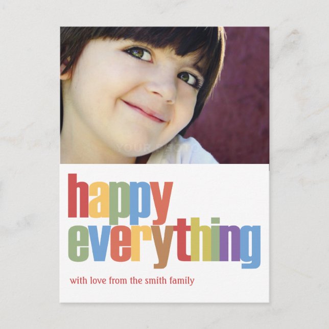 Happy Everything Holiday Photo Card (Front)