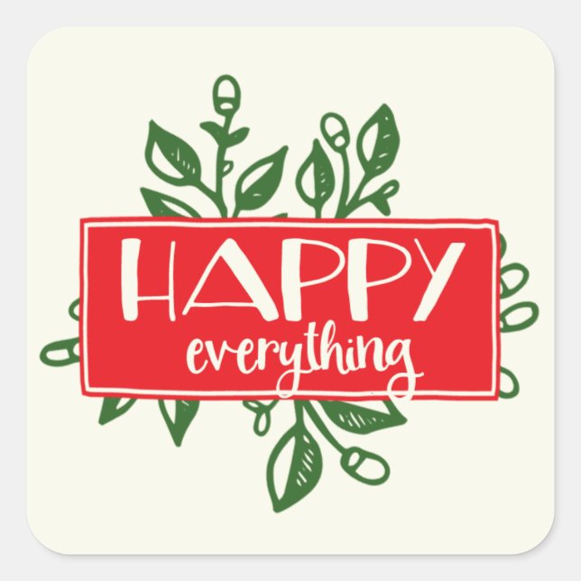 Happy Everything Holiday Sticker Labels (Front)