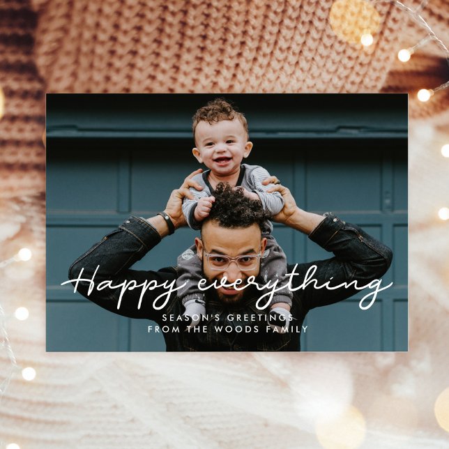 Happy Everything Modern Christmas Photo Holiday Card (Creator Uploaded)