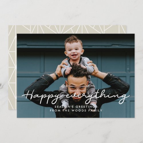 Happy everything Modern simple Holiday photo card