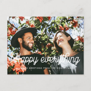 Happy everything Retro vintage Holiday photo Postcard