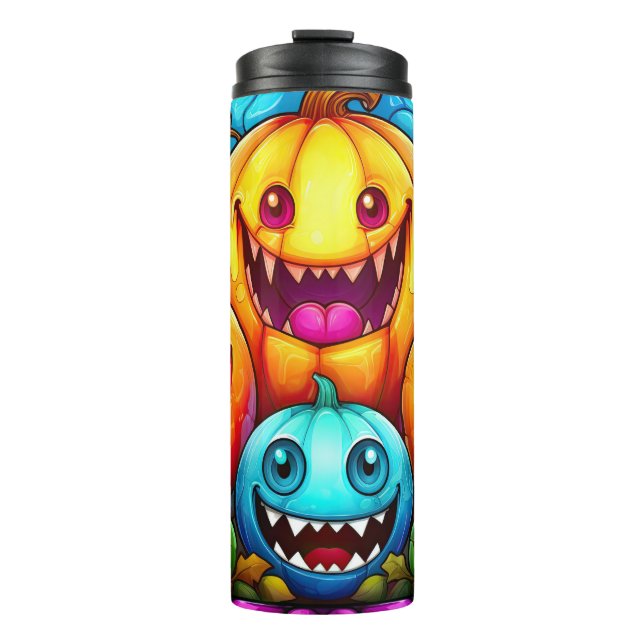 Happy Evil Halloween Pumpkins | Spooky Cute  Thermal Tumbler (Front)