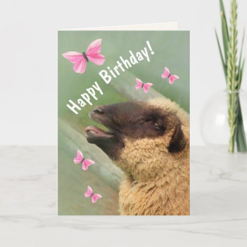 Happy Excited Sheep Birthday Card