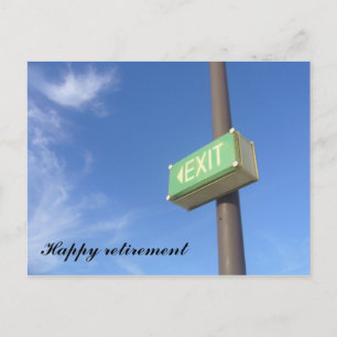 happy exit farewell postcard