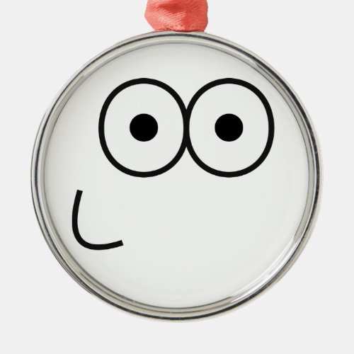 Happy Eyes and Mouth _ Premium Round Ornament