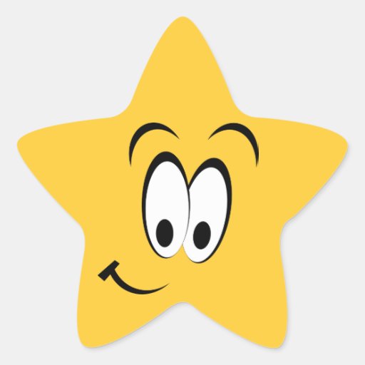 Happy Eyes and Smile Star Sticker | Zazzle