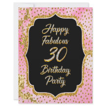Happy Fabulous 30th Birthday Invitation Party