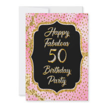 Happy Fabulous 50th Birthday Invitation Party
