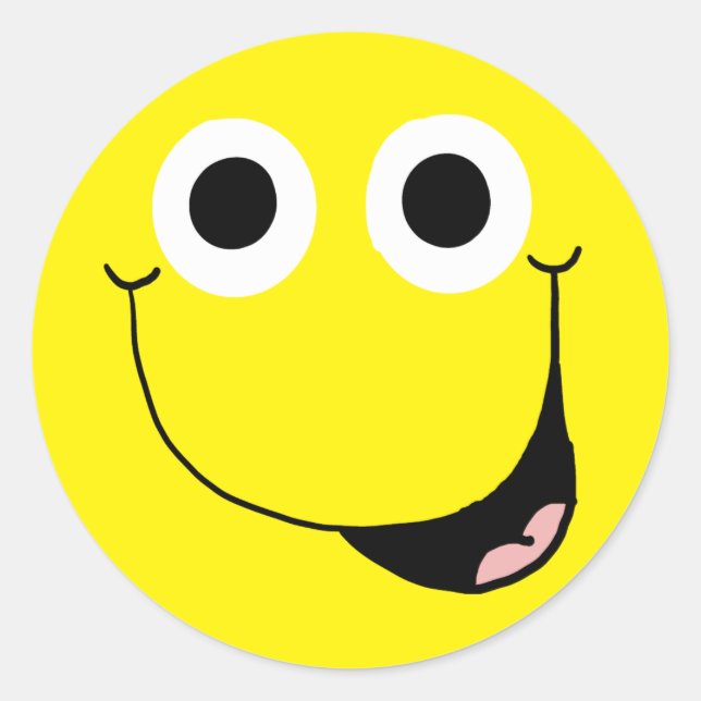 Happy Face 2 Classic Round Sticker (Front)