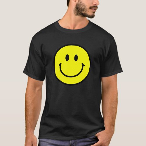 Happy Face Basic Dark T_Shirt