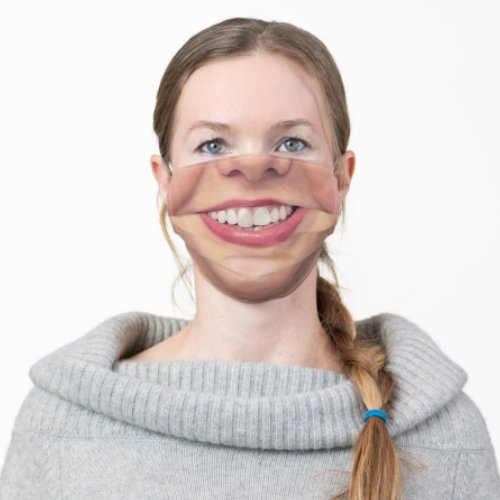 Happy Face _ Big Smile _ Add Your Funny Photo Adult Cloth Face Mask