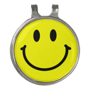 Happy Face Button Golf Hat Clip