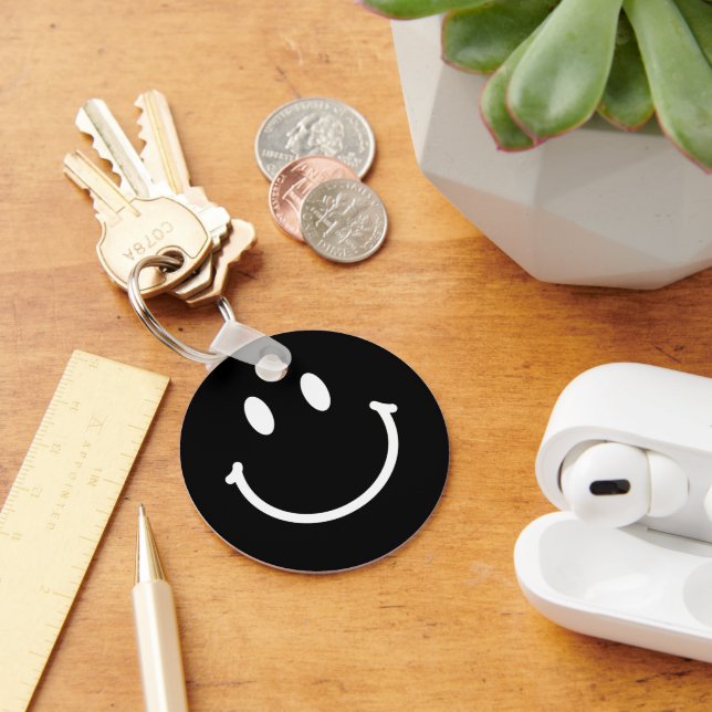 Happy Face Button Keychain (Desk)