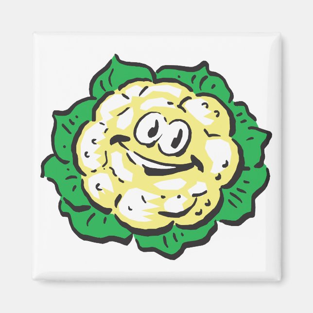 happy face cauliflower magnet (Front)