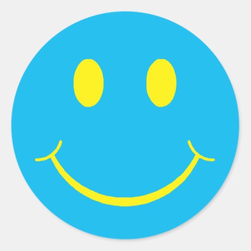 Happy Face Classic Round Sticker