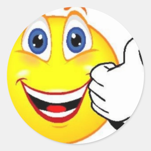 Happy Face Classic Round Sticker (Front)