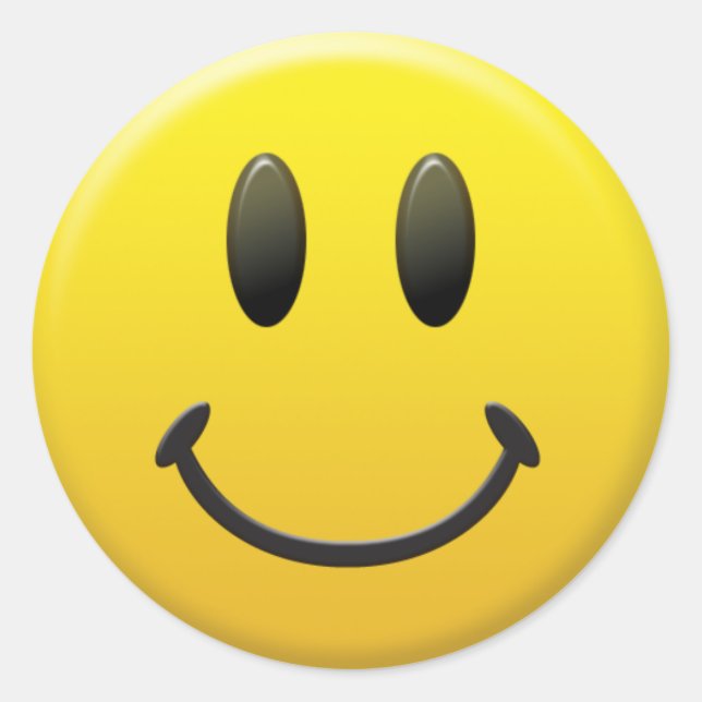 Happy Face Classic Round Sticker (Front)