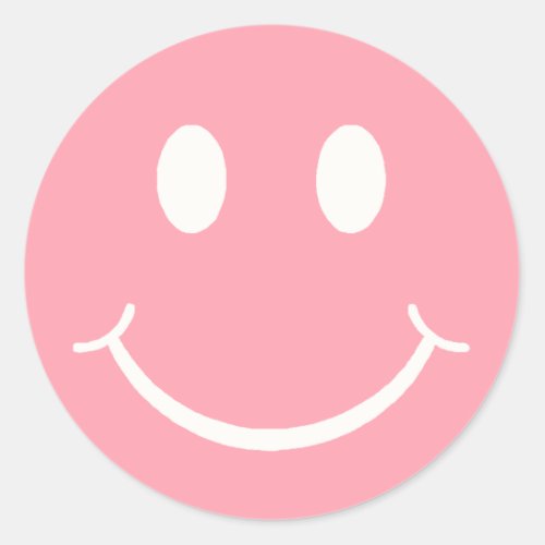 Happy Face Classic Round Sticker