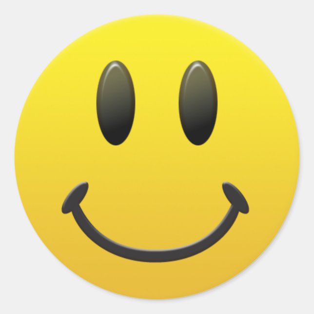 Happy Face Classic Round Sticker (Front)
