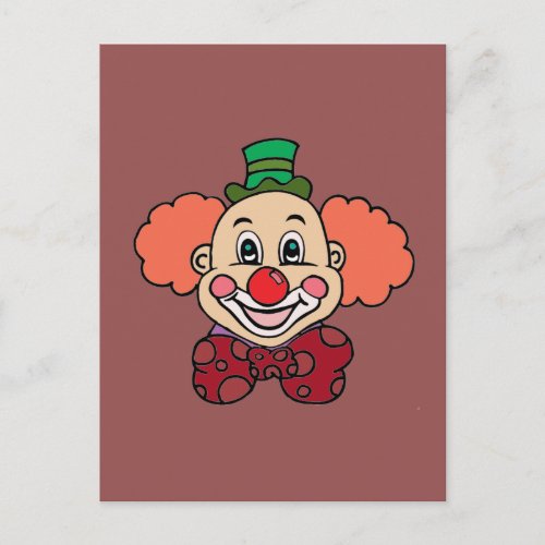 Happy Face Clown Postcard