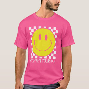 Happy Face Cute Retro Smile Checkered Smiling Face T-Shirt
