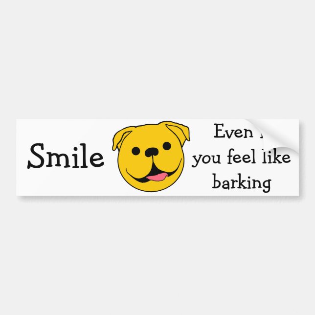 Happy Face Dog Bumper Sticker (Front)