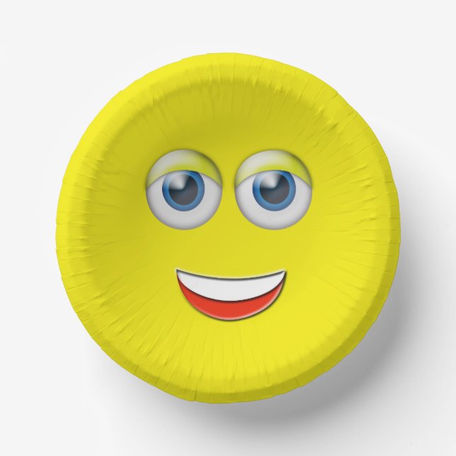 Happy Face Emoji Paper Bowls (Front)