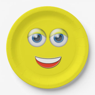 Happy Face Emoji Paper Plates