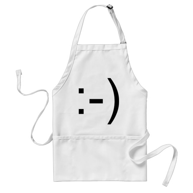 Happy face emoticon! adult apron (Front)