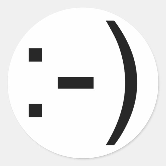 Happy face emoticon! classic round sticker
