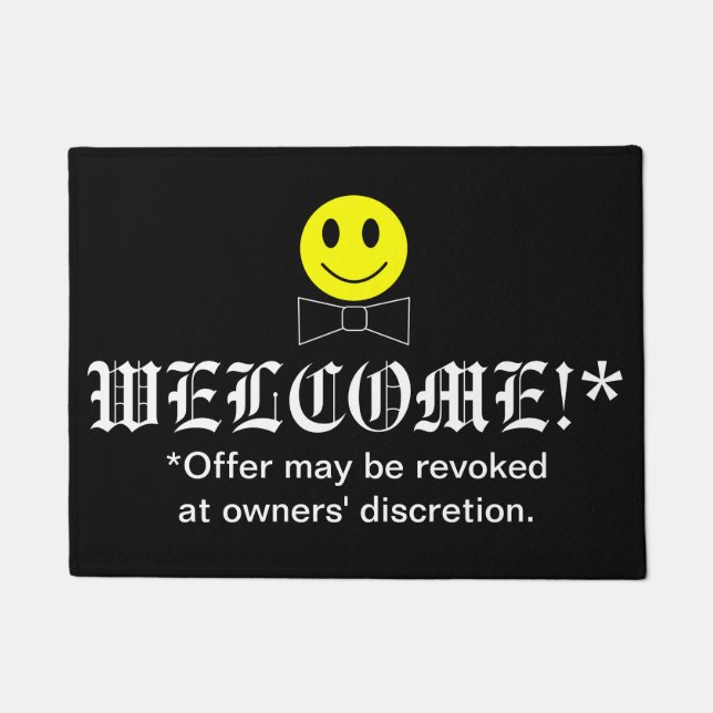 Happy Face Funny Welcome Mat (Front)