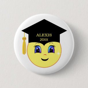 Happy Face Graduation Button