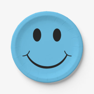 Happy Face Graphic | Blue Paper Plates