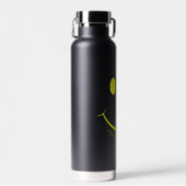 Happy Face Graphic Personalize Black Water Bottle (Front)