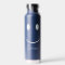 Happy Face Graphic Personalize Blue Water Bottle
