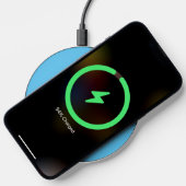 Happy Face Graphic Personalize Blue Wireless Charger (Phone)
