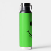Happy Face Graphic Personalize Green Water Bottle (Front)