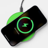 Happy Face Graphic Personalize Green Wireless Charger (Phone)