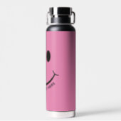 Happy Face Graphic Personalize Pink Water Bottle (Back)