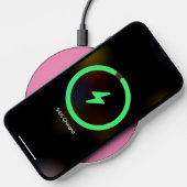 Happy Face Graphic Personalize Pink Wireless Charger (Phone)