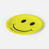 Happy Face Graphic Personalize | Yellow Paper Plates (Angled)