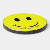 Happy Face Graphic Personalize Yellow Wireless Charger (Front 2)