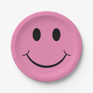 Happy Face Graphic | Pink Paper Plates