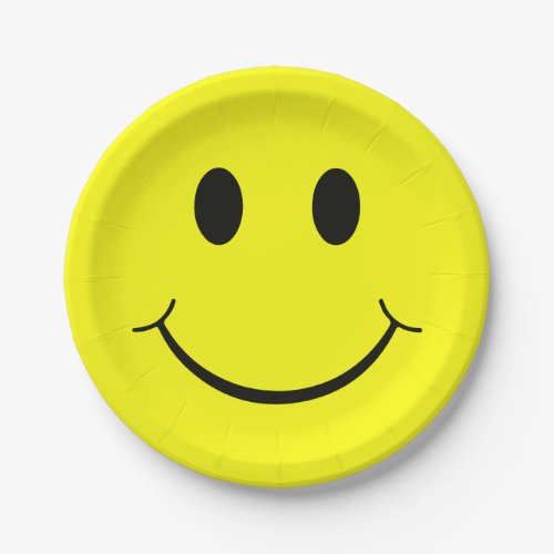 Happy Face Graphic  Yellow Paper Plates