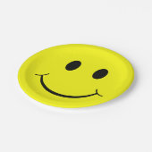 Happy Face Graphic | Yellow Paper Plates (Angled)