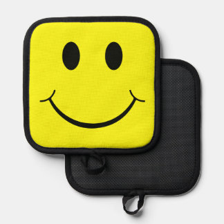 Happy Face Graphic | Yellow Pot Holder