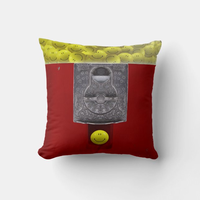 happy face gumball machine pillow (Front)