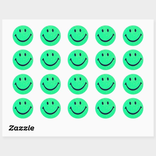 Happy face – Happiness – smiling face Classic Round Sticker (Sheet)