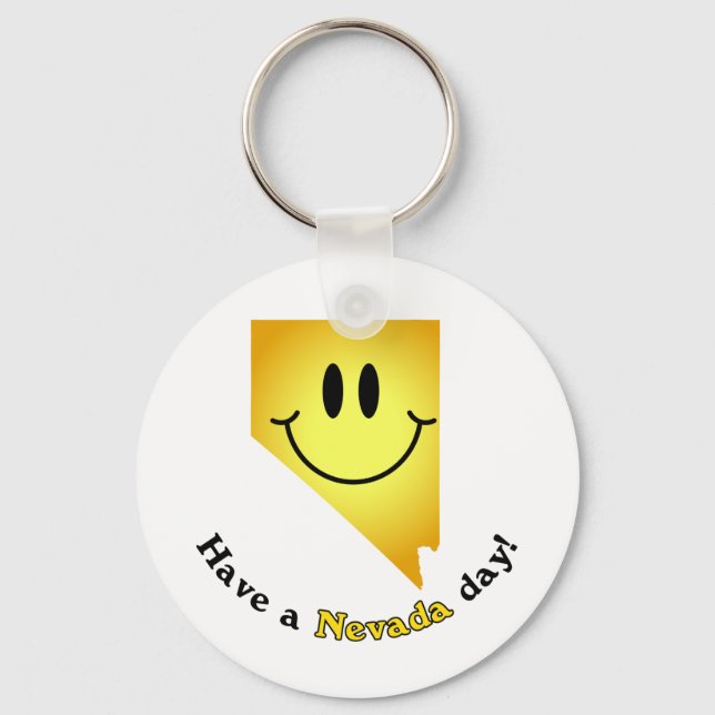 Happy Face - Have a Nevada Day! Keychain (Front)