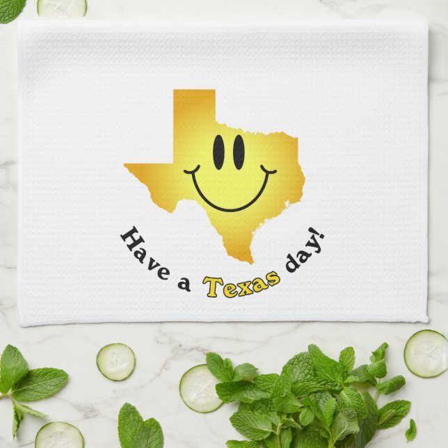 Happy Face - Have a Texas Day! Towel (Folded)